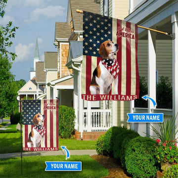 Personalized Dog Flags, Beagle God Bless America Flag, Dog Flag For House, Garden Flags Dogs, Dog House Flags