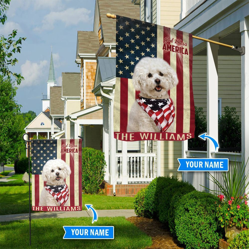 Personalized Dog Flags, Bichon Fris�� God Bless America Flag, Dog Flag For House, Garden Flags Dogs, Dog House Flags