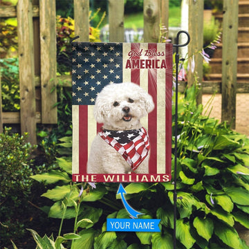 Personalized Dog Flags, Bichon Fris�� God Bless Garden Flag, Dog Flag For House, Garden Flags Dogs, Dog House Flags