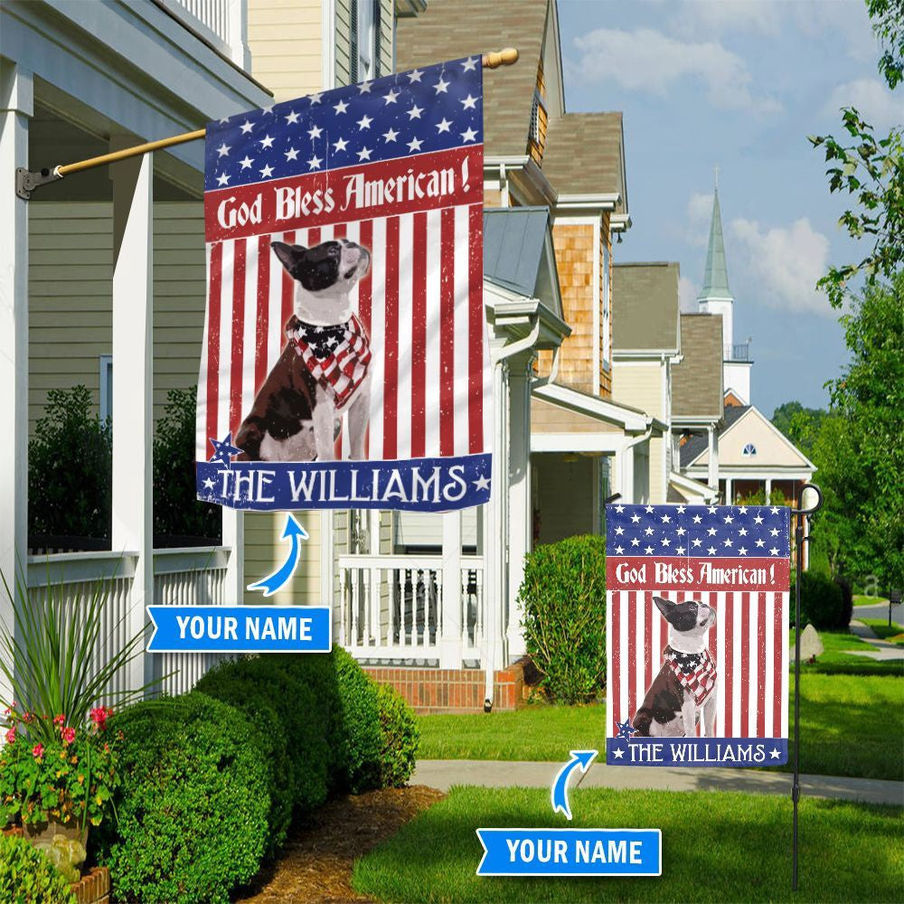 Personalized Dog Flags, Boston Terrier God Bless America Flag, Custom Dog Garden Flags, Garden Flags Dogs, Dog House Flags
