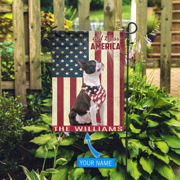 Personalized Dog Flags, Boston Terrier God Bless Garden Flag, Dog Flag For House, Garden Flags Dogs, Dog House Flags