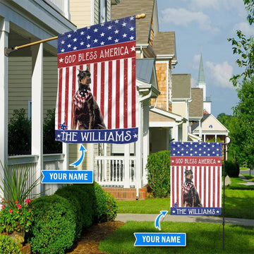 Personalized Dog Flags, Doberman Pinscher God Bless America Flag, Dog Flags Outdoor, Garden Flags Dogs, Dog House Flags