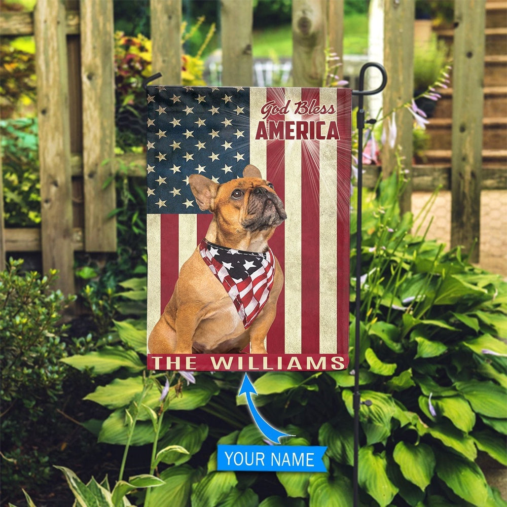 Personalized Dog Flags, French Bulldog God Bless America Flag, Custom Dog Garden Flags, Dog Flags Outdoor, Garden Flags Dogs, Dog House Flags