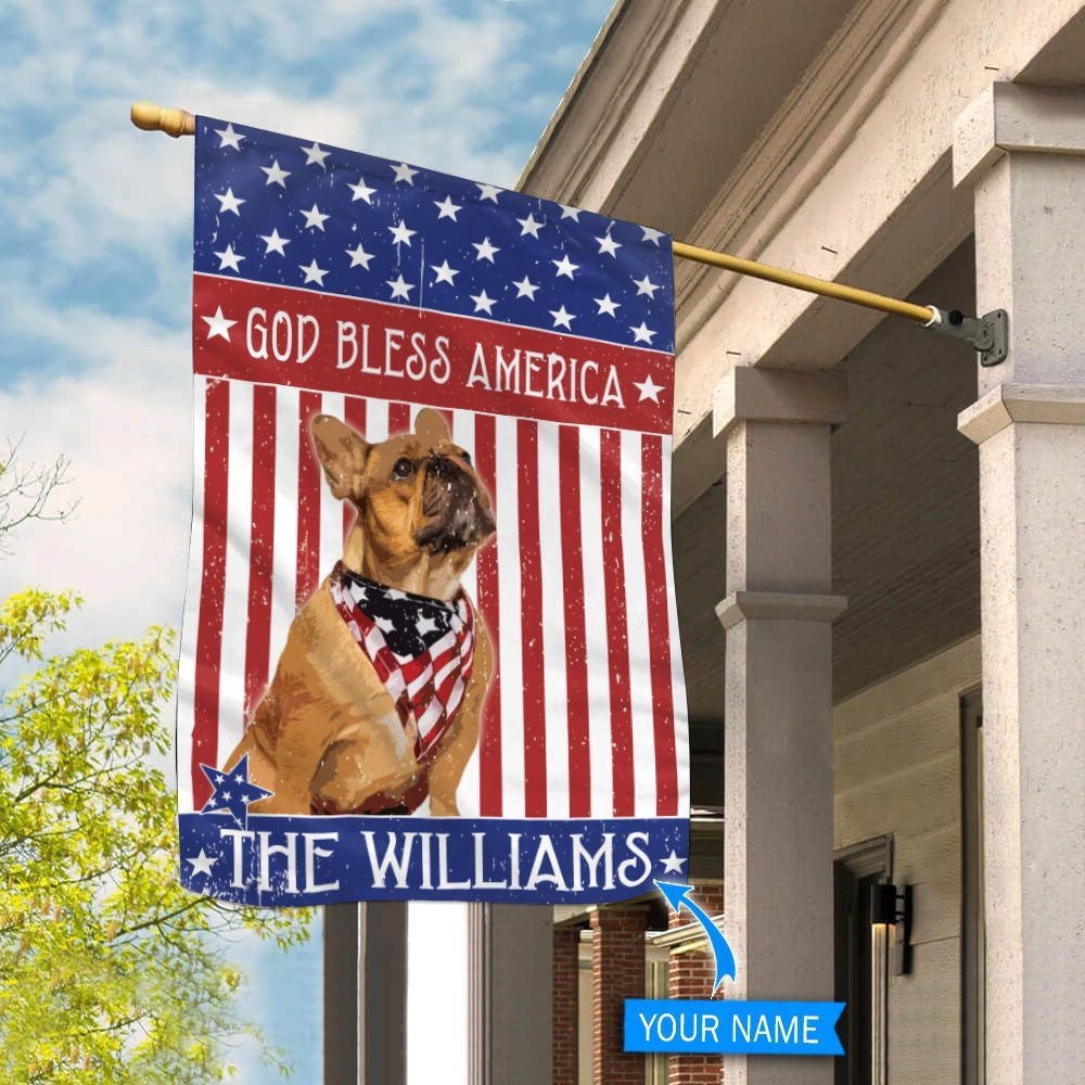 Personalized Dog Flags, French Bulldog God Bless America Flag, Dog Flags Outdoor, Garden Flags Dogs, Dog House Flags