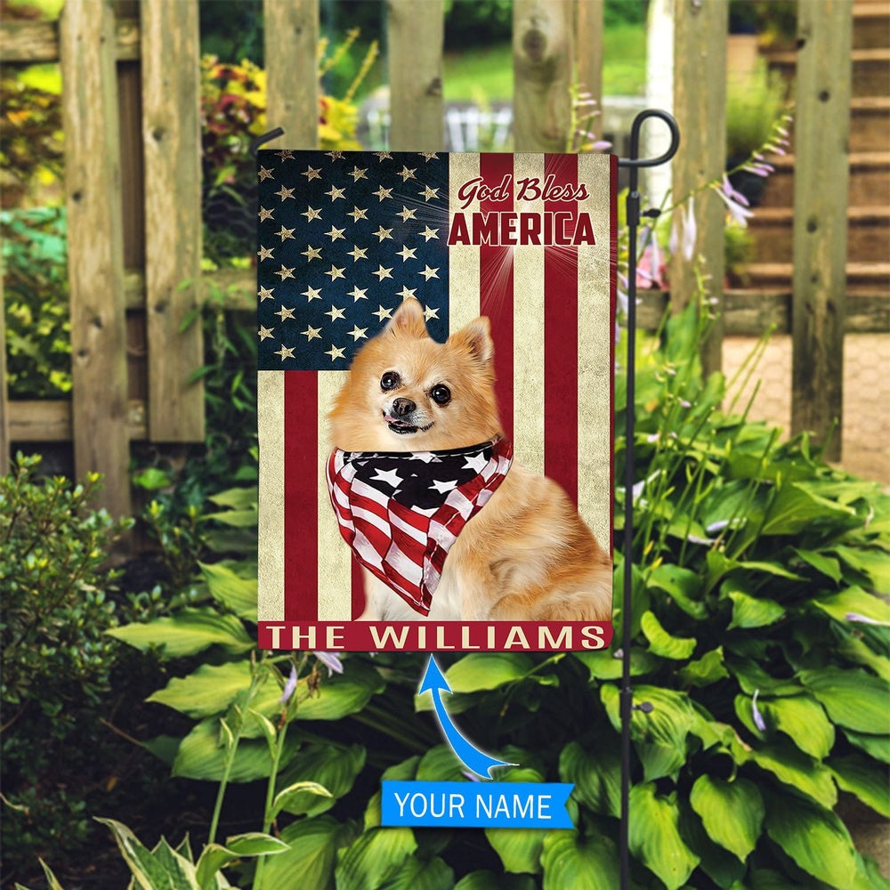 Personalized Dog Flags, German Spitz God Bless America Flag, Custom Dog Garden Flags, Dog Flags Outdoor, Garden Flags Dogs, Dog House Flags