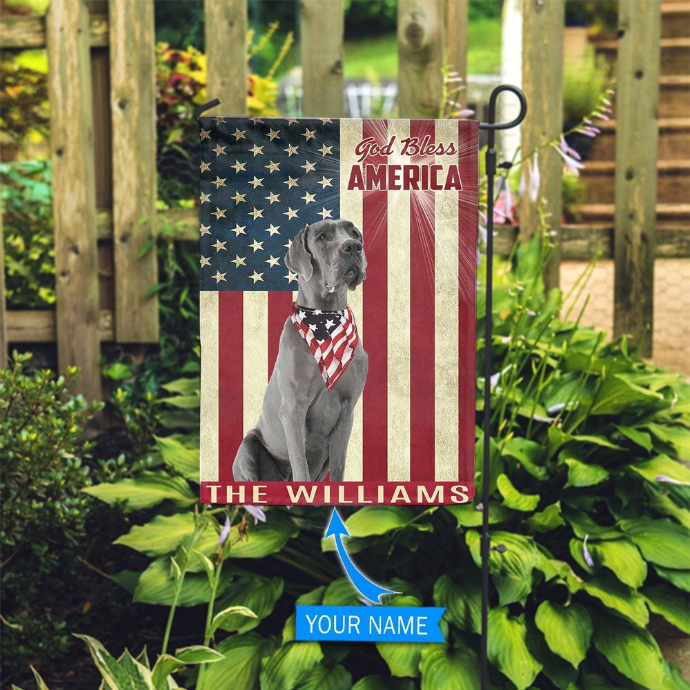Personalized Dog Flags, Great Dane God Bless America Flag, Custom Dog Garden Flags, Dog Flags Outdoor, Garden Flags Dogs, Dog House Flags