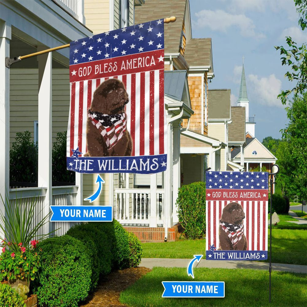 Personalized Dog Flags, Newfoundland God Bless America Flag, Dog Flags Outdoor, Garden Flags Dogs, Dog House Flags