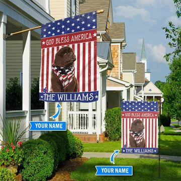 Personalized Dog Flags, Newfoundland God Bless America Flag, Dog Flags Outdoor, Garden Flags Dogs, Dog House Flags