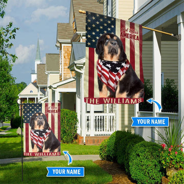 Personalized Dog Flags, Tibetan Mastiff God Bless America Flag, Garden Flags Dogs, Dog House Flags