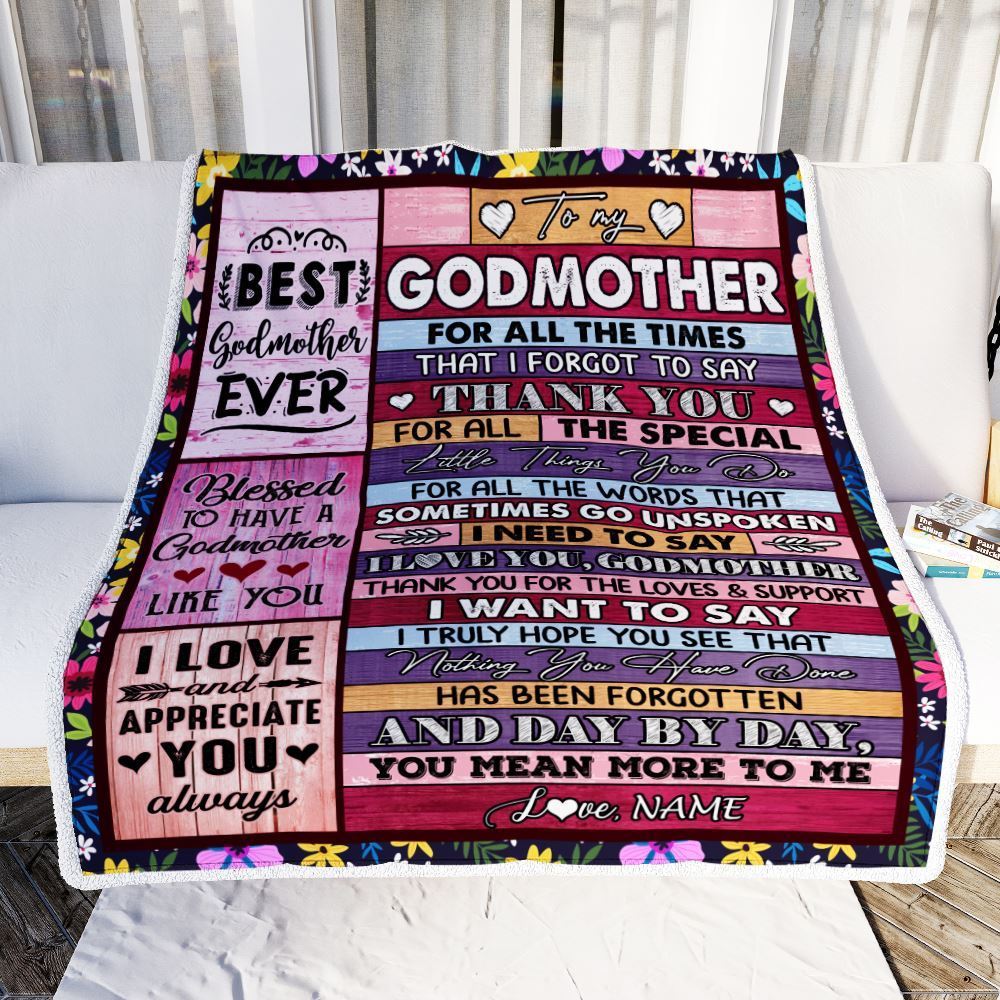 Personalized Godmother Blanket From Niece Nephew Thank You For The Love, Mother&#39;s Day Blanket, Mothers Day Birthday Gifts For Mom