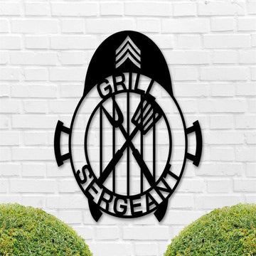 Personalized Grill Sergeant Metal Sign, Sergeant Sign Gift, Drill Sergeant Military Gift, Barbecue Sign, Metal Bbq Sign, Patio Grill Sign