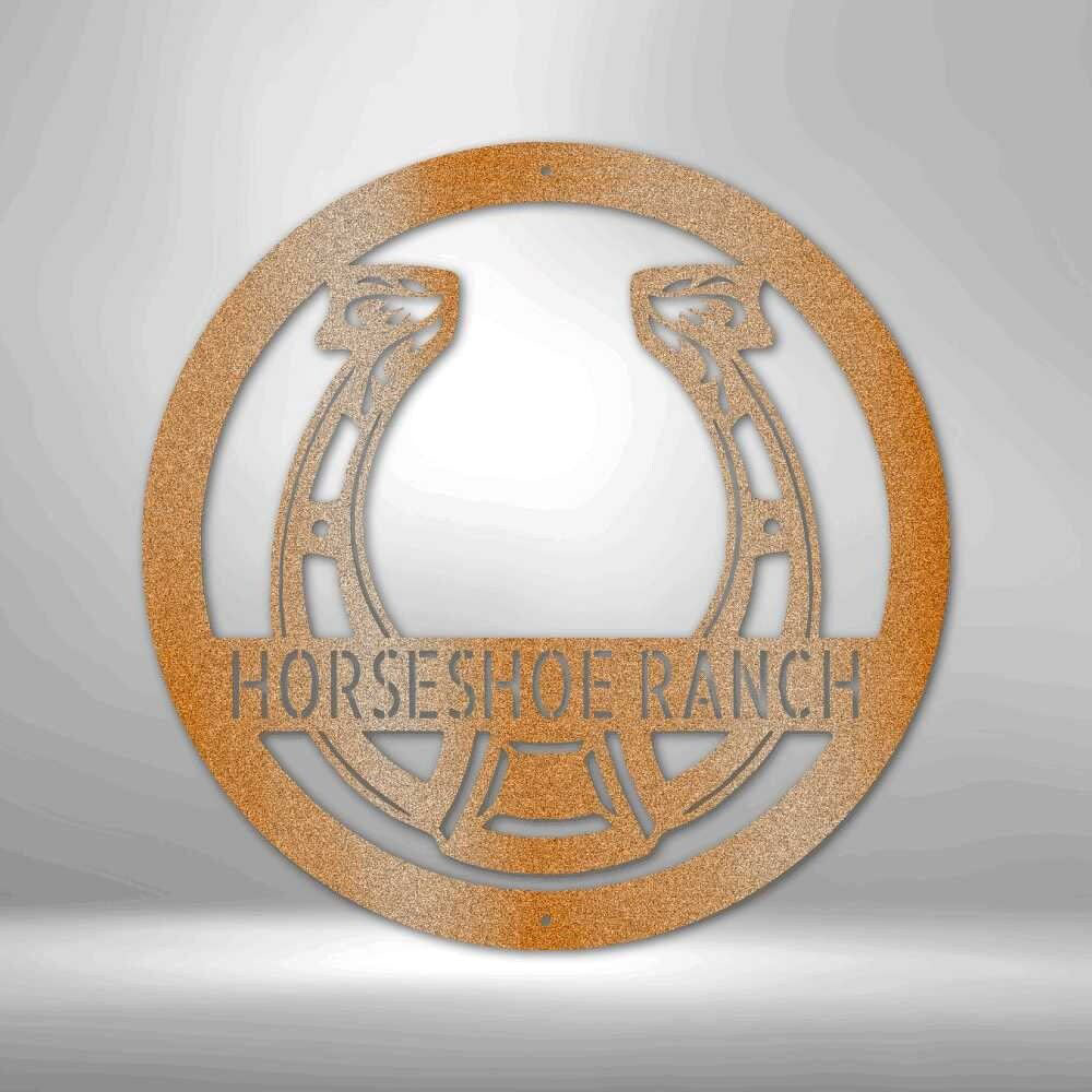 Personalized Horseshoe Monogram Metal Wall Sign, Equestrian Wall Art, Barm Wall Art Rustic