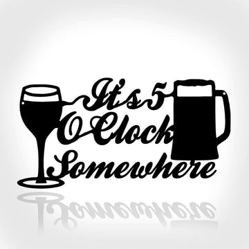 Personalized Metal Bar Metal Sign, It's 5 O'clock Somewhere Metal Letters, Drinks Wall Art Metal