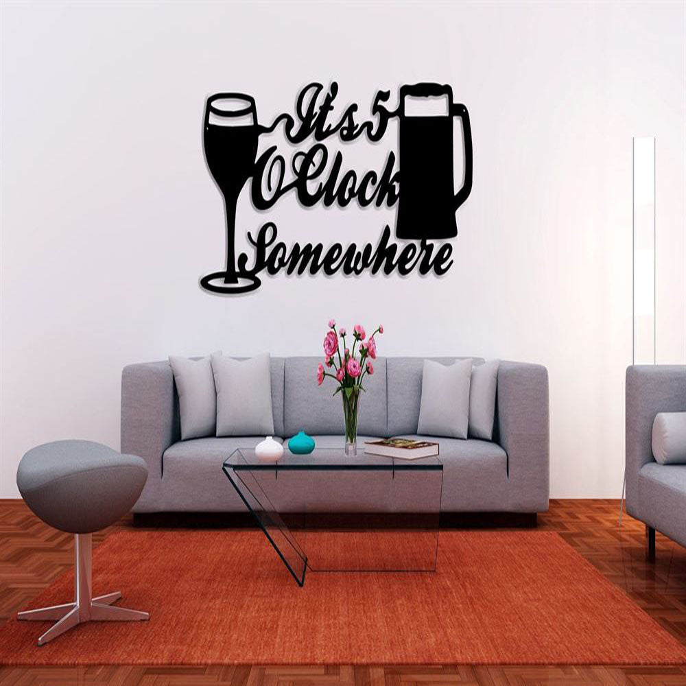Personalized Metal Bar Metal Sign, It's 5 O'clock Somewhere Metal Letters, Drinks Wall Art Metal