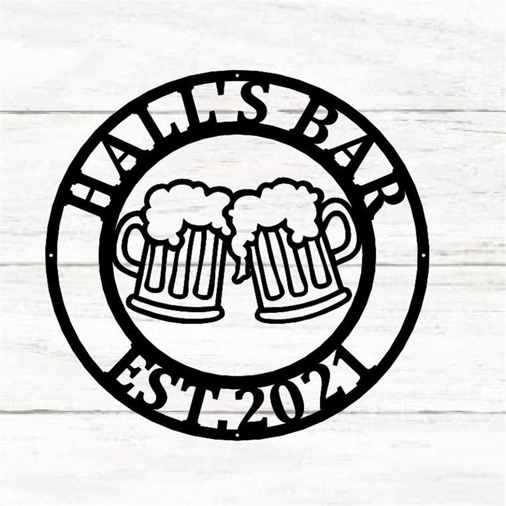 Personalized Metal Bar Sign, Bar Theme Sign, Bar Sign, Metal Wall Art, Grill Man Cave Sign