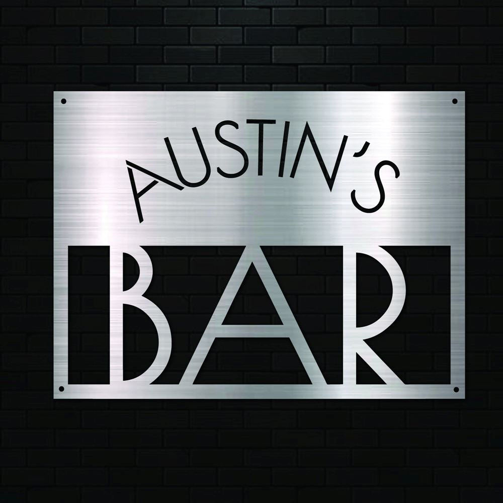 Personalized Metal Bar Sign, Laser Cut Indooroutdoor Bar Sign, Outdoor Sign, Bar Sign, Outdoor Kitchen Metal Signs