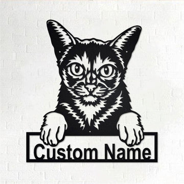Personalized Metal Monogram Sign, Abyssinian Cat Metal Wall Art, Abyssinian Cat Name Sign, Abyssinian Cat Home Decor