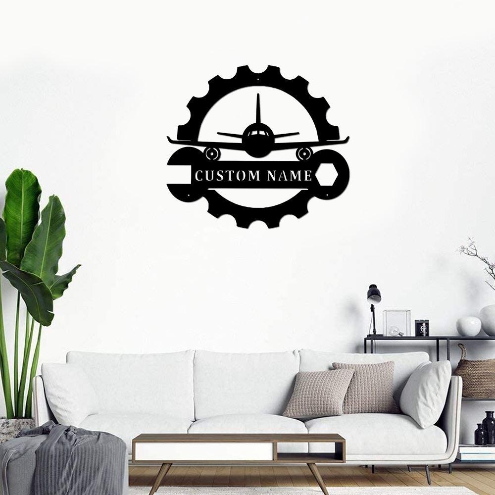 Personalized Metal Monogram Sign, Aircraft Mechanic Metal Sign, Aircraft Mechanic Metal Wall Art, Aircraft Mechanic Metal Sign,
