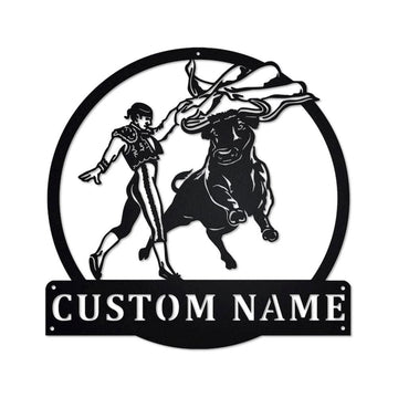 Personalized Metal Monogram Sign, Bullfighting Metal Sign, Bullfighting Metal Wall Art, Bullfighting Metal Sign, Bullfighting Lover