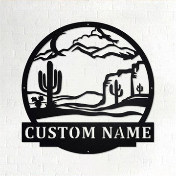 Personalized Metal Monogram Sign, Cactus Metal Sign, Cactus Name Sign, Cactus Home Decor