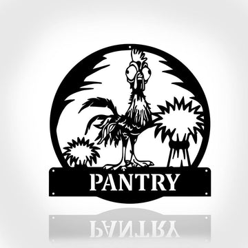 Personalized Metal Monogram Sign, Cockerel Crazy Metal Wall Art, Rooster Name Sign, Rooster Home Decor