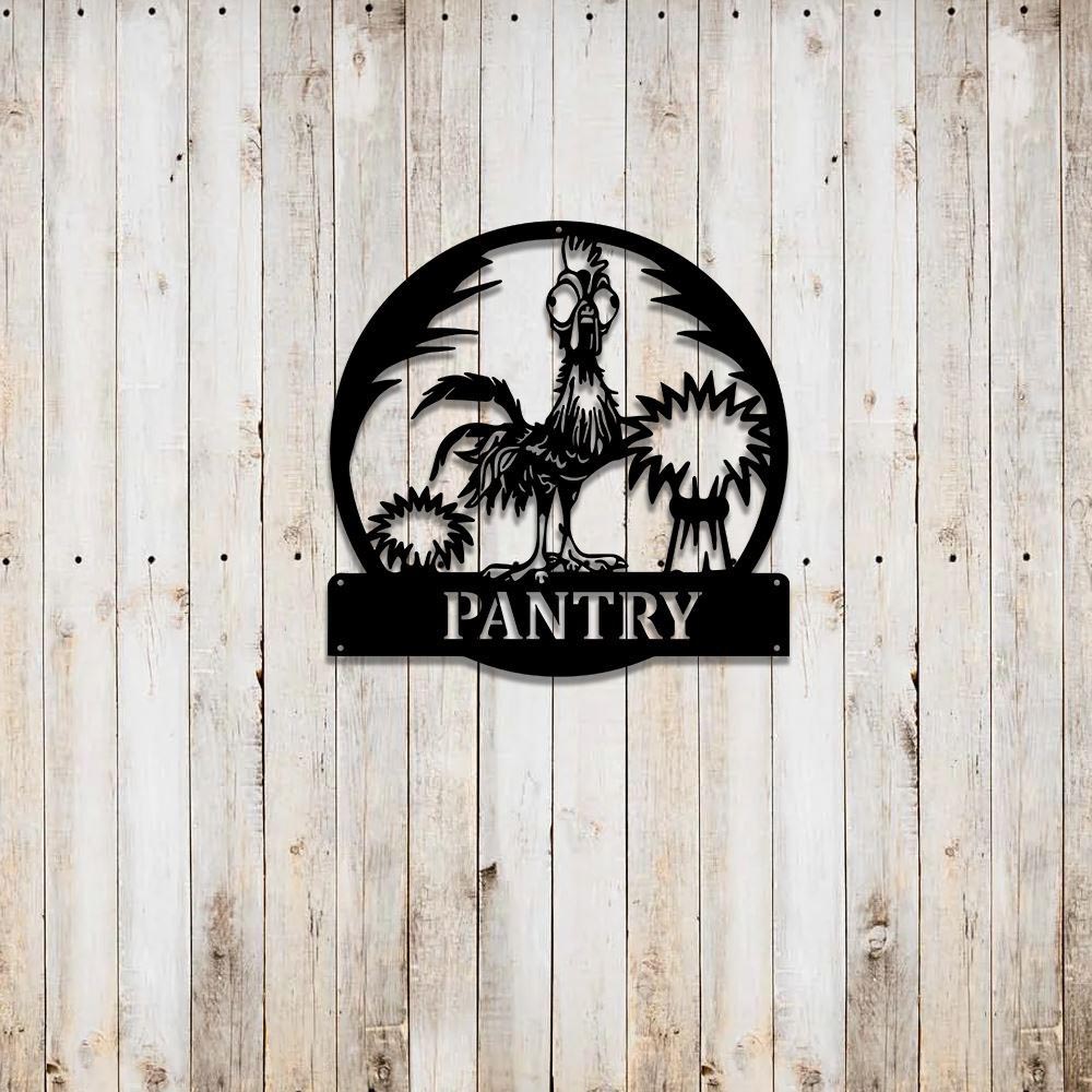 Personalized Metal Monogram Sign, Cockerel Crazy Metal Wall Art, Rooster Name Sign, Rooster Home Decor