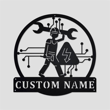 Personalized Metal Monogram Sign, Electrical Engineering Monogram Metal Wall Decor, Electrical Engineering Metal Sign Gifts For Electrical