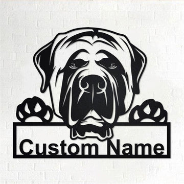 Personalized Metal Monogram Sign, English Mastiff Metal Sign, English Mastiff Metal Wall Art, English Mastiff Metal Wall Decor