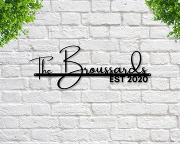 Personalized Metal Monogram Sign, Family Name Sign, Metal Last Name Sign, Metal Name Sign, Established Last Name Sign
