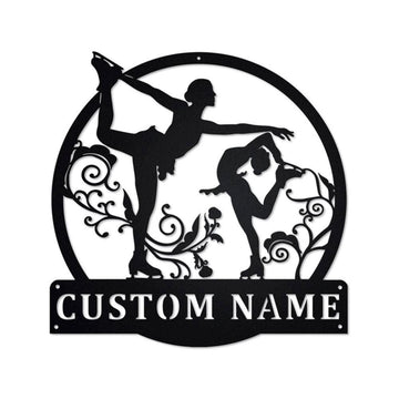 Personalized Metal Monogram Sign, Figure Skating Metal Sign, Figure Skating Metal Wall Art, Figure Skating Metal Wall Decor,