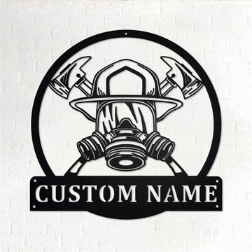 Personalized Metal Monogram Sign, Firefighter Metal Wall Art, Firefighter Name Sign, Firefighter Metal Home Decor