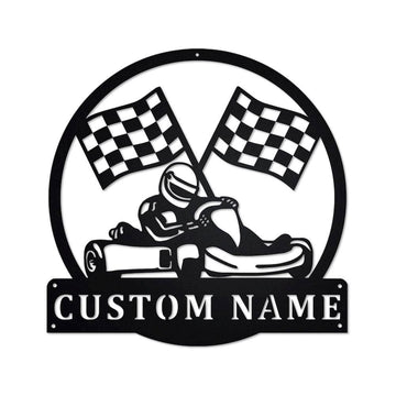 Personalized Metal Monogram Sign, Go Kart Racing Metal Sign, Racing Metal Wall Art, Racing Metal Wall Decor, Racing Lover Gift