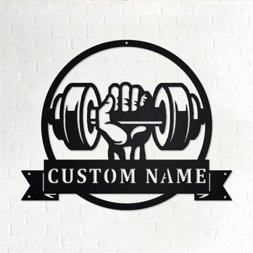 Personalized Metal Monogram Sign, Gym Metal Wall Art, Gymer Name Sign, Gym Metal Home Decor Gym