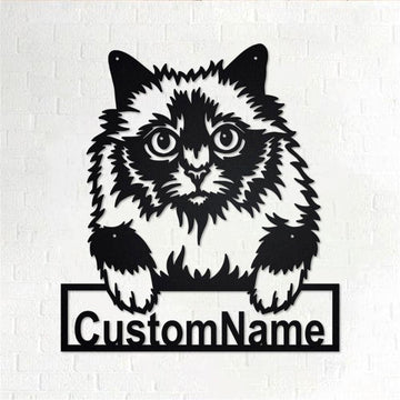 Personalized Metal Monogram Sign, Holy Burma Cat Metal Wall Art, Holy Burma Cat Name Sign, Holy Burma Cat Home Decor