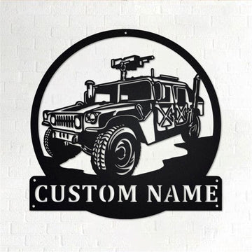 Personalized Metal Monogram Sign, Humvee Metal Wall Art, Humvee Name Sign, Humvee Home Decor