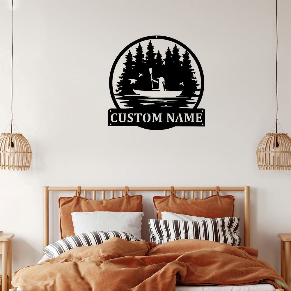 Personalized Metal Monogram Sign, Kayak Female Metal Wall Art,Kayak Name Sign, Kayak Metal Home Decor