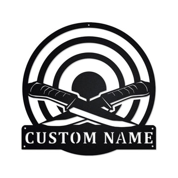 Personalized Metal Monogram Sign, Knife Throwing Metal Sign, Knife Throwing Metal Wall Art, Knife Throwing Metal Wall Decor, Knife