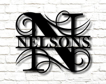 Personalized Metal Monogram Sign, Last Family Name Sign, Metal Wall Decor, Housewarming Gift, Welcome Sign For Front Porch