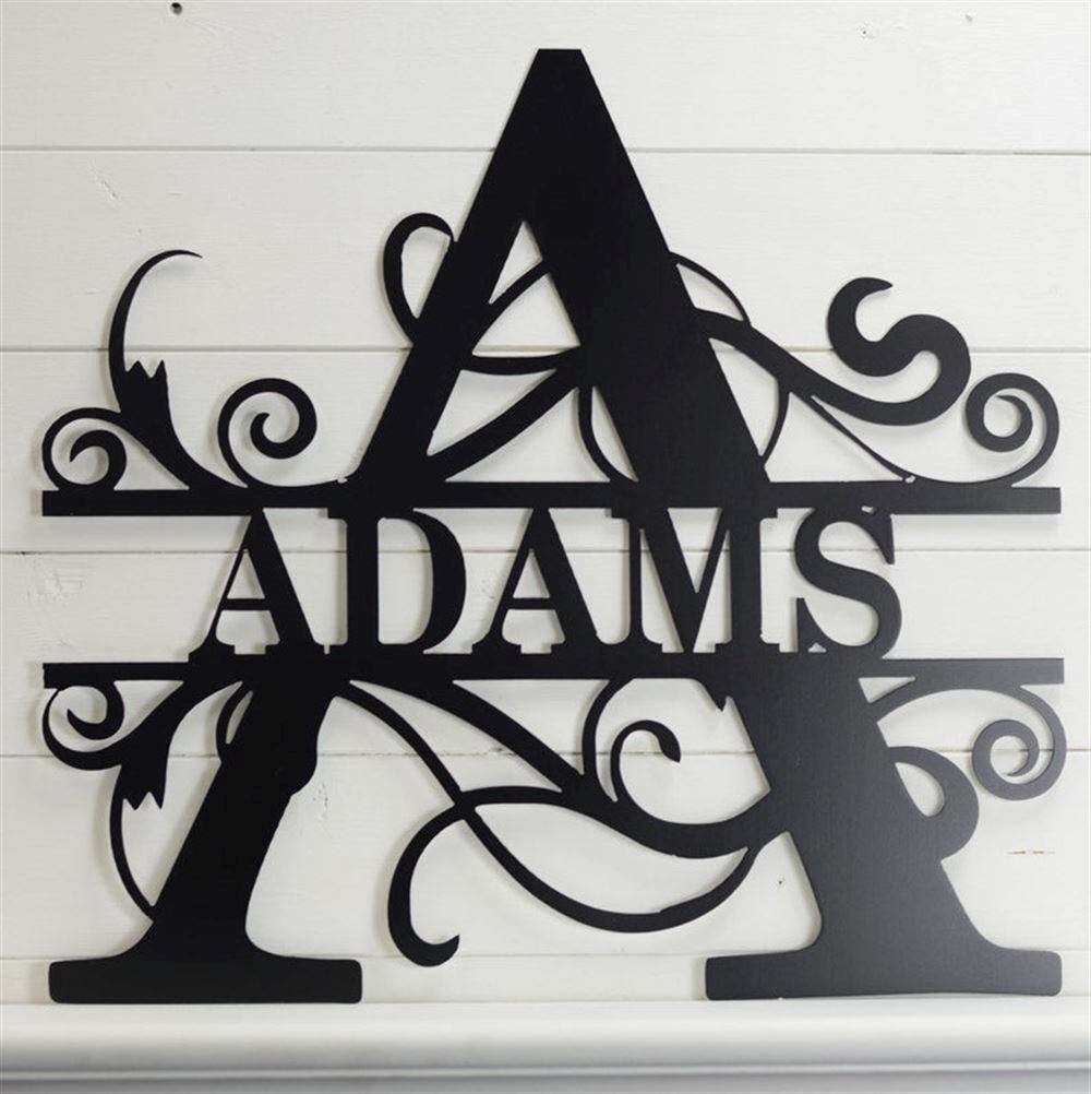 Personalized Metal Monogram Sign, Last Name Monogram Metal Family Name Sig Wall Decor Housewarming Wedding Anniversary Gift