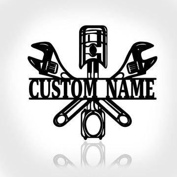 Personalized Metal Monogram Sign, Mechanic Metal Wall Art, Mechanic Name Sign, Mechanic Metal Home Decor