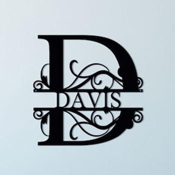 Personalized Metal Monogram Sign, Metal Name Sign, Split Letter Name Sign, Last Name Sign, Door Hanger, Outdoor Metal Sign,