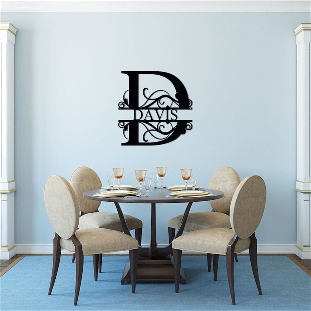 Personalized Metal Monogram Sign, Metal Name Sign, Split Letter Name Sign, Last Name Sign, Door Hanger, Outdoor Metal Sign,