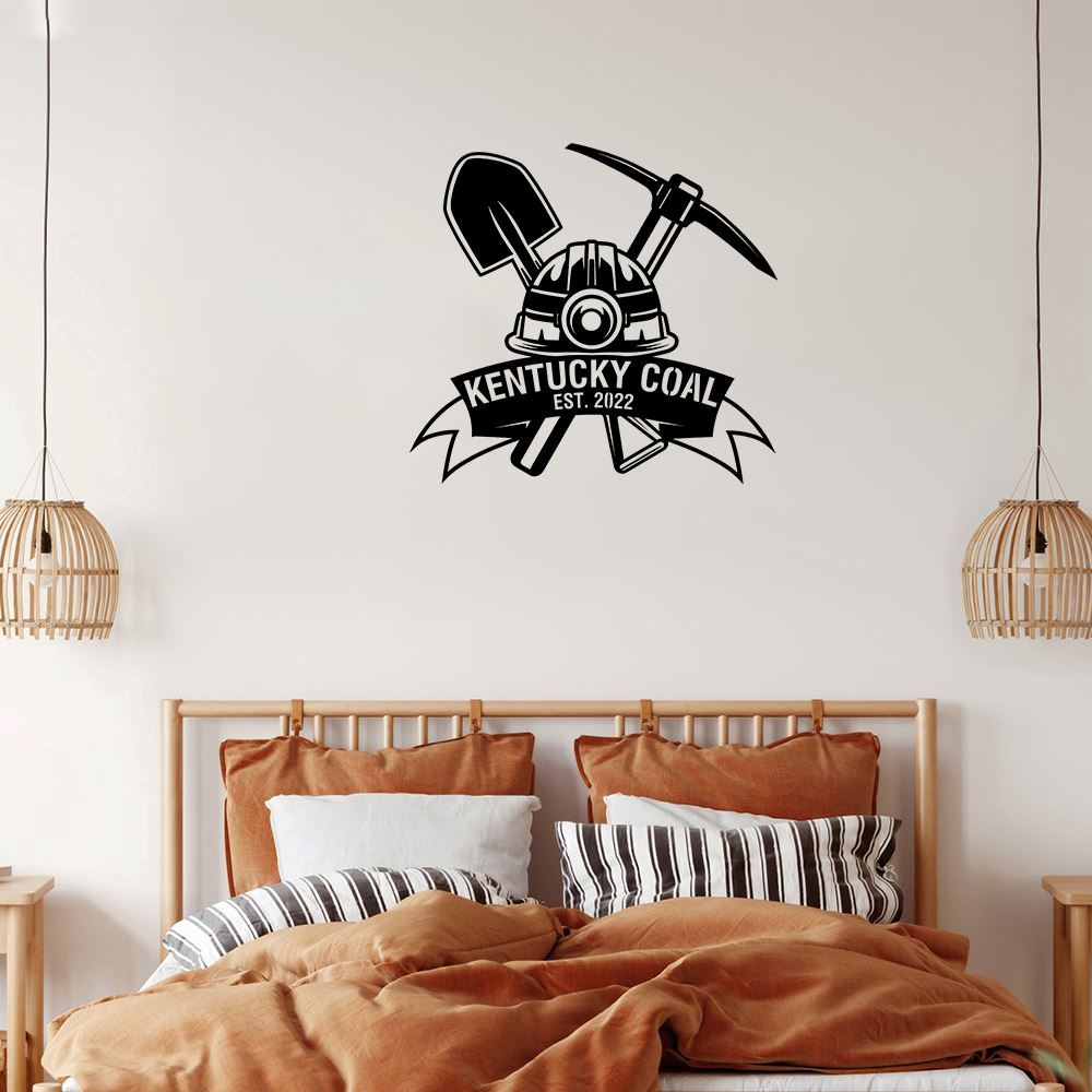 Personalized Metal Monogram Sign, Mining Tools Metal Wall Art, Miner Name Sign, Mining Metal Home Decor