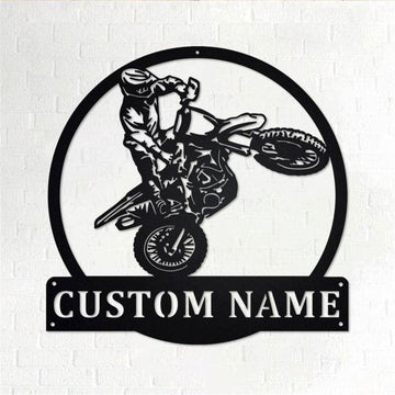 Personalized Metal Monogram Sign, Motocross Dirt Bike Metal Wall Art, Dirt Bike Name Sign, Dirt Bike Home Decor