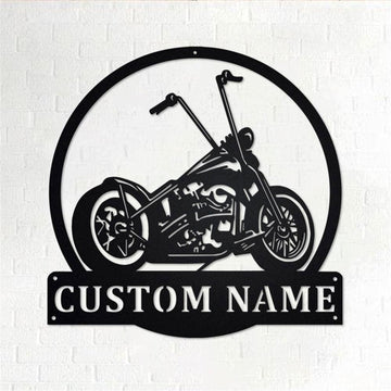 Personalized Metal Monogram Sign, Motorcycle Metal Wall Art, Biker Name Sign, Motorcycle Home Decor