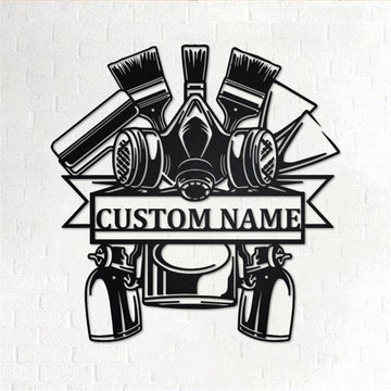 Personalized Metal Monogram Sign, Painter Metal Wall Art, Painter Name Sign, Painter Metal Home Decor