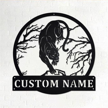 Personalized Metal Monogram Sign, Panther Metal Wall Art, Panther Name Sign, Panther Home Decor