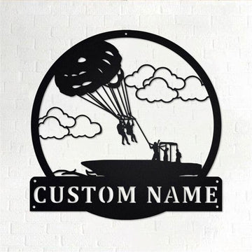 Personalized Metal Monogram Sign, Paragliding Metal Wall Art, Paragliding Name Sign, Paragliding Metal Home Decor