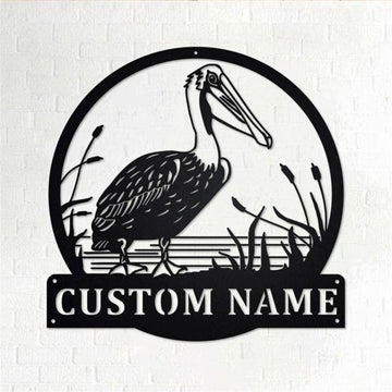 Personalized Metal Monogram Sign, Pelican Metal Wall Art, Pelican Name Sign, Pelican Metal Home Decor