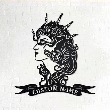 Personalized Metal Monogram Sign, Queen Of The Sea Metal Wall Art, Beach Girl Name Sign, Queen Metal Home Decor